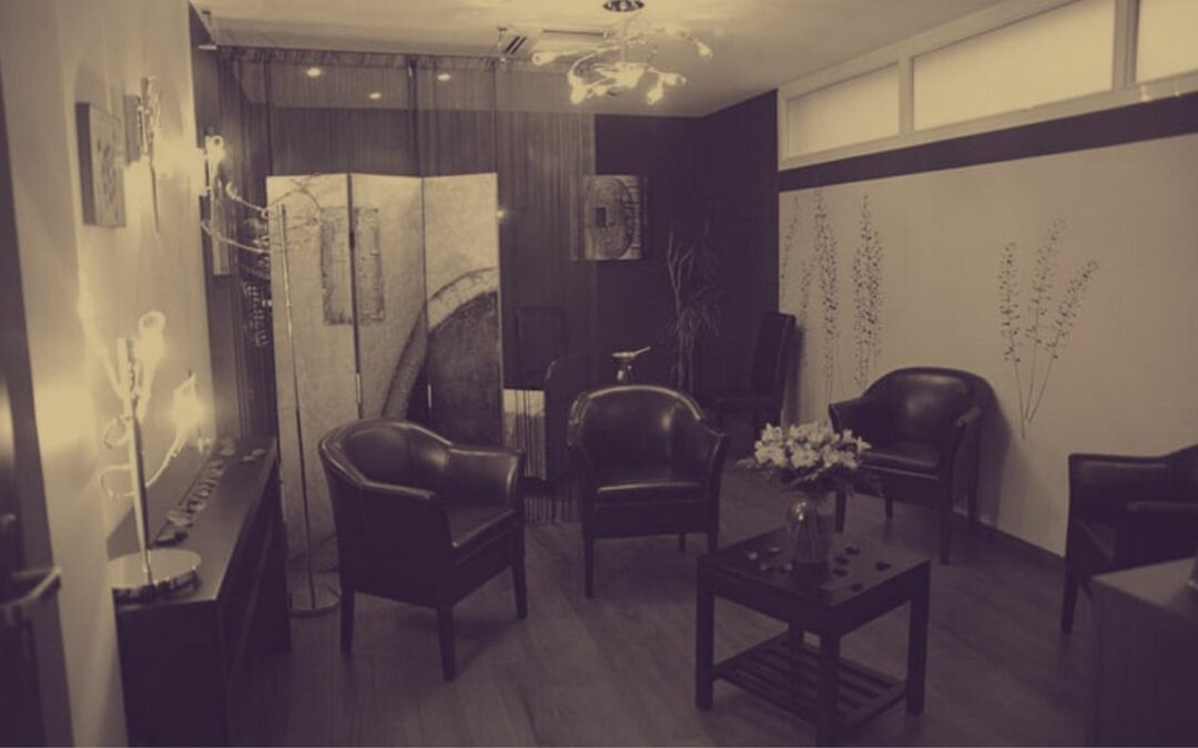 Intérieur d'un salon funéraire.